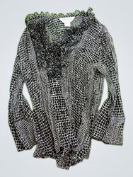 Allison Taylor Printed Ruffle Blouse