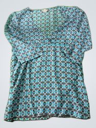 Blouse with Geometric Pattern