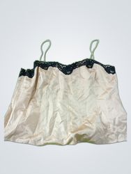 Beige Camisole with Black Lace Trim