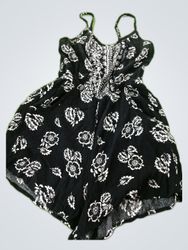 Black Floral Embroidered Mini Dress