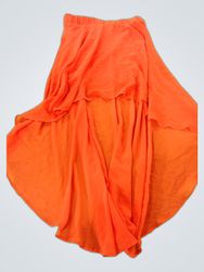 bebe Orange Flowy Maxi Skirt