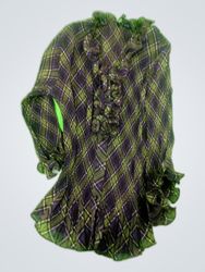 Blouse with Plaid Pattern