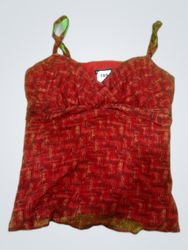 Red Checkered Strappy Camisole Top