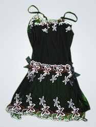 Black Embroidered Dress and Skirt