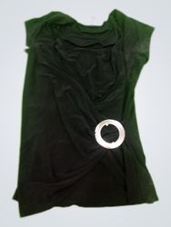 Unbranded Black Sleeveless Wrap Blouse