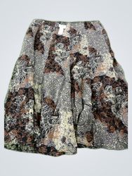 Printed Flowy Midi Skirt