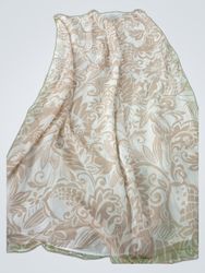 Beige Floral Print Maxi Skirt