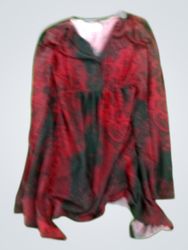 Red and Black Floral Blouse