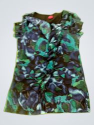 Blouse with Green and Blue Pattern