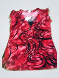 Red Printed Sleeveless Blouse