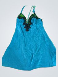 Zara Blue Lace Trim Slip Dress