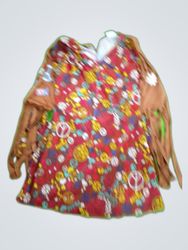 Creed Vintage Multicolor Fringe Sleeve Peasant Blo..