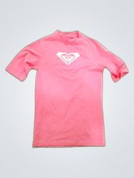 Roxy Pink Printed Short Sleeve Rash Guard Top
