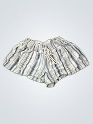 Striped Drawstring Mini Shorts