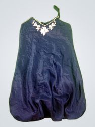 Unbranded Navy Blue Embroidered Slip Dress