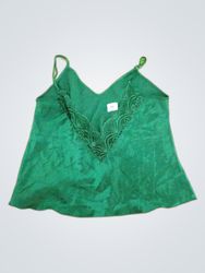 Green Lace Trim Camisole Top