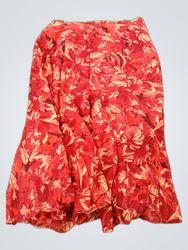 Creed Vintage Red Floral Maxi Skirt