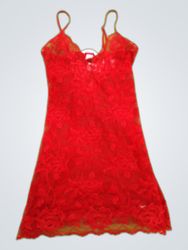 Vintage Red Lace Slip Dress