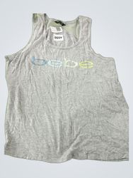 Bebe Sport Gray Logo Tank Top
