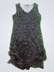 Black Sequined Sleeveless V-Neck Dress