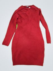 Bebe Red Long Sleeve Knit Dress