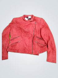 Red Leather Biker Jacket