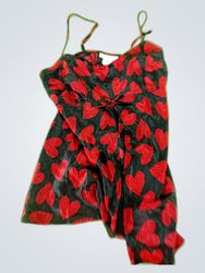 Unbranded Red Heart Print Satin Camisole