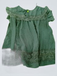 Green Lace Trim Dress