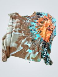 Multicolor Printed Sheer Blouse