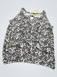 Notations Black and White Spotted Sleeveless Tank ..
