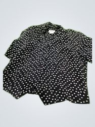 Leslie Fay Black Polka Dot Button-Up Shirt