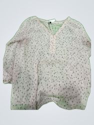 Mango Printed Sheer Blouse