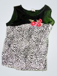 Graphic Animal Print Mesh Tank Top