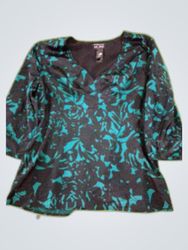 Liz Claiborne Printed V-Neck Blouse