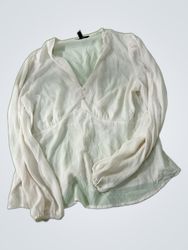 Banana Republic White Sheer Long Sleeve Blouse