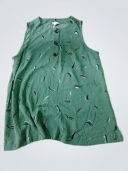 Reitmans Green Printed Sleeveless Blouse