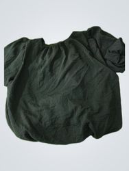 Dione Black Sheer Puffed Sleeve Blouse