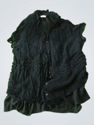 JM Collection Black Ruffle Blouse