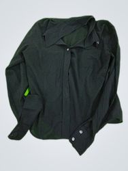 New York & Company Black Long-Sleeve Button-Up Shi..