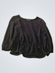 BCX Black Ruffle Blouse