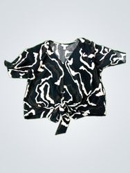 Nine West Printed Wrap Blouse