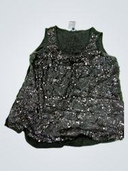 Reitmans Black Sequined Tank Top
