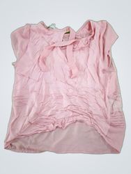 LC Lauren Conrad Pink Lace Trim Blouse