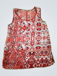 Blouse with Red and Black Pattern