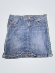 Worn Jeans Denim Mini Skirt