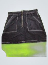 Pokie Black Denim Skirt