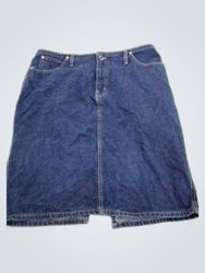 Hydraulic Denim Mini Skirt