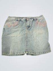 Unbranded Embroidered Denim Mini Skirt