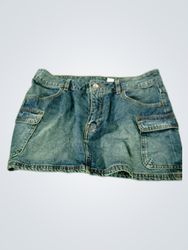 Unbranded Denim Cargo Mini Skirt