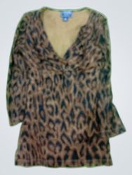 DKNY Leopard Print Wrap Blouse